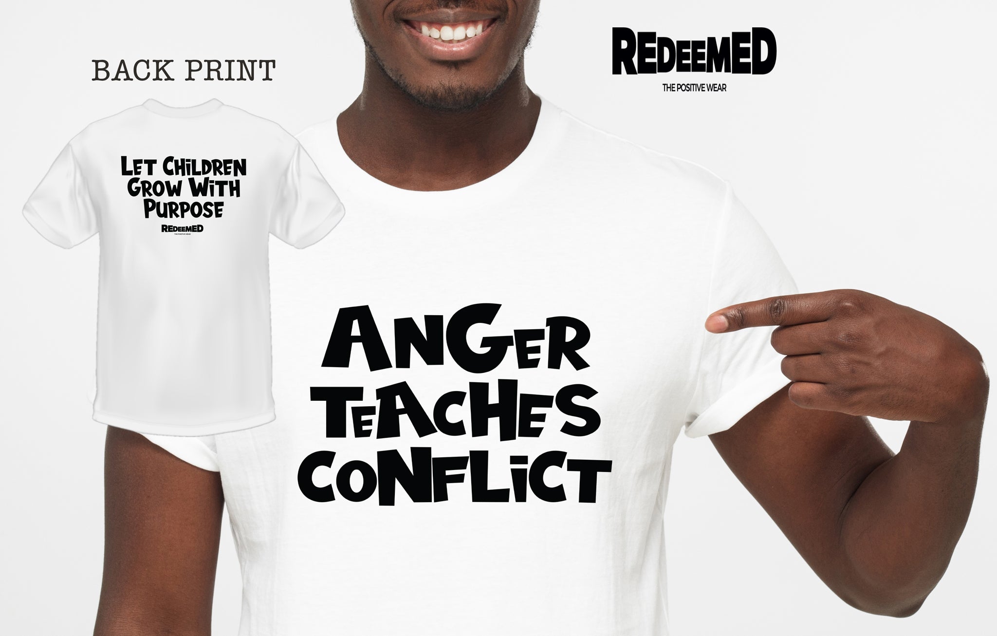 “Anger Teaches Conflict.” – Black/White Colorful  (Bella Canvas/Gildan G5000) T-shirt