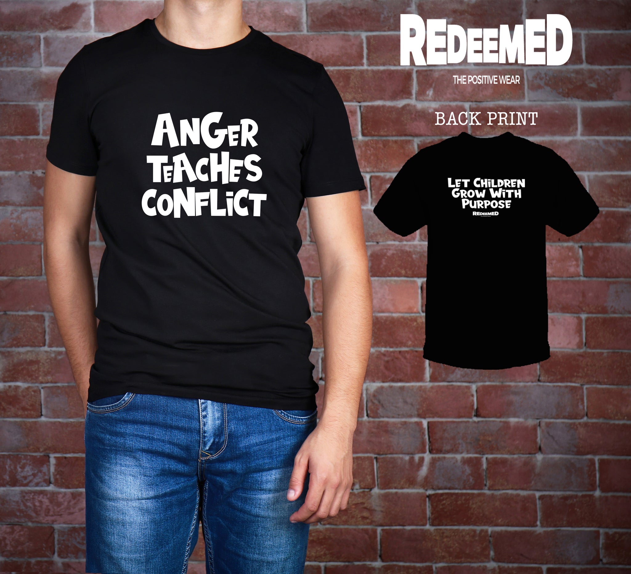 “Anger Teaches Conflict.” – Black  (Bella Canvas/Gildan G5000) T-shirt