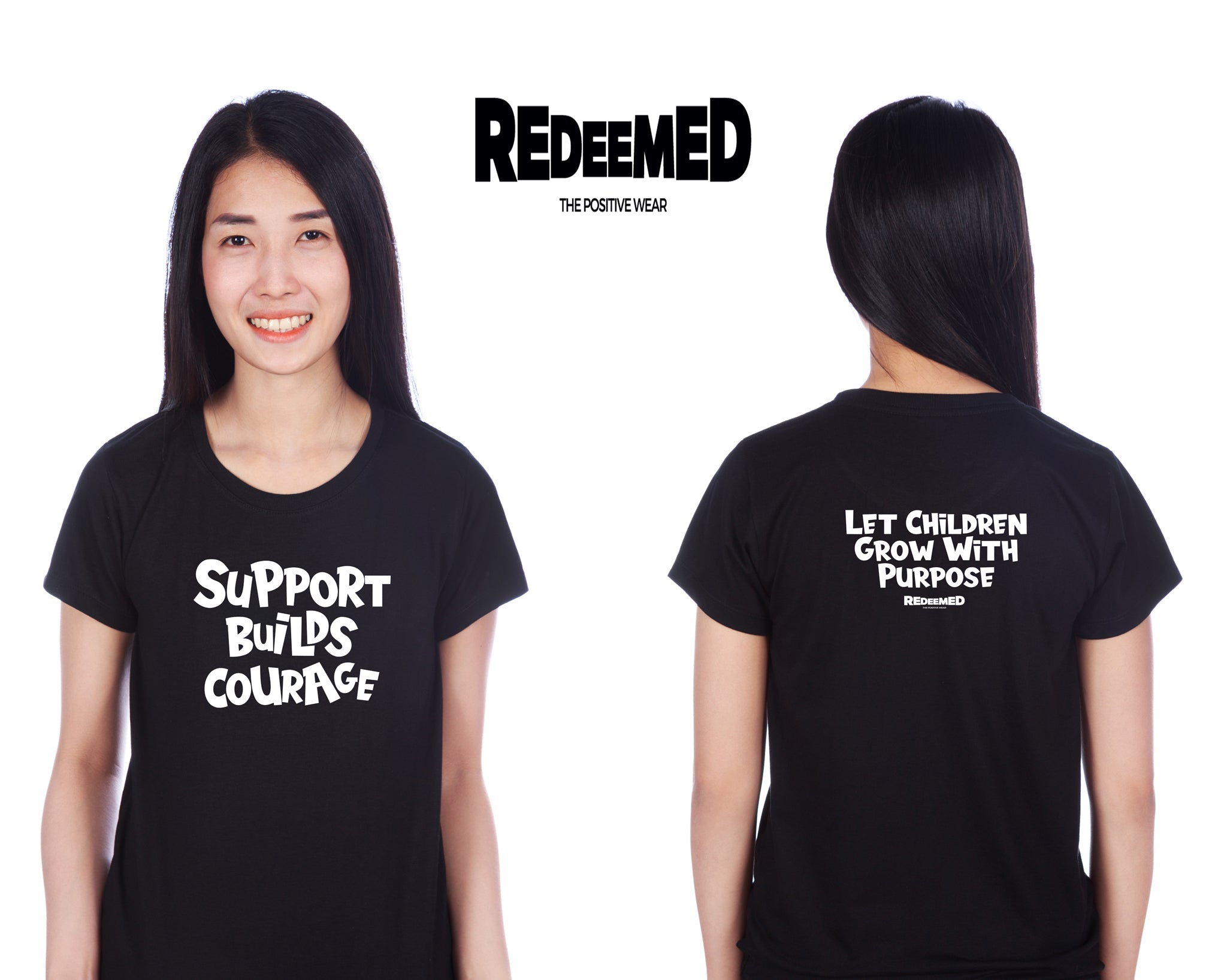 “Support Builds Courage.” – Black  (Bella Canvas/Gildan G5000) T-shirt