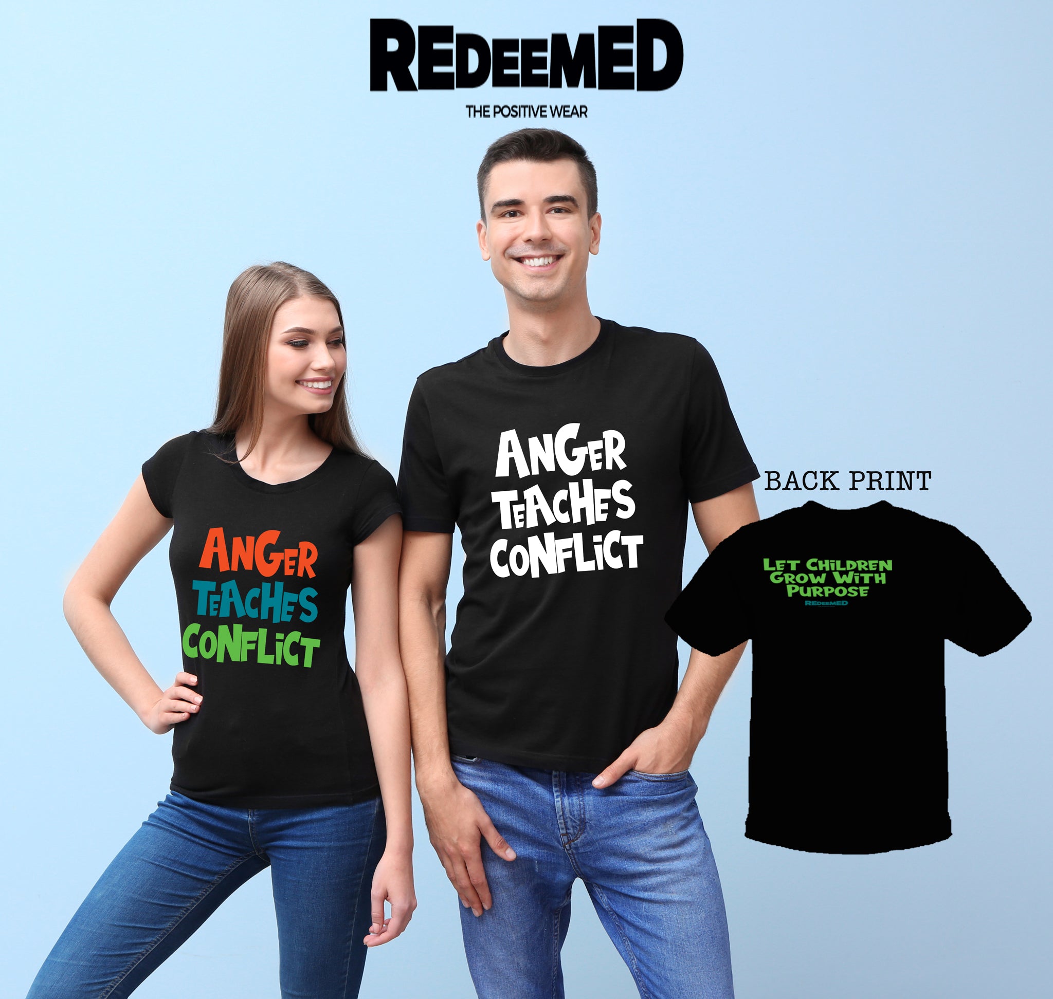 “Anger Teaches Conflict.” – Black Colorful  (Bella Canvas/Gildan G5000) T-shirt