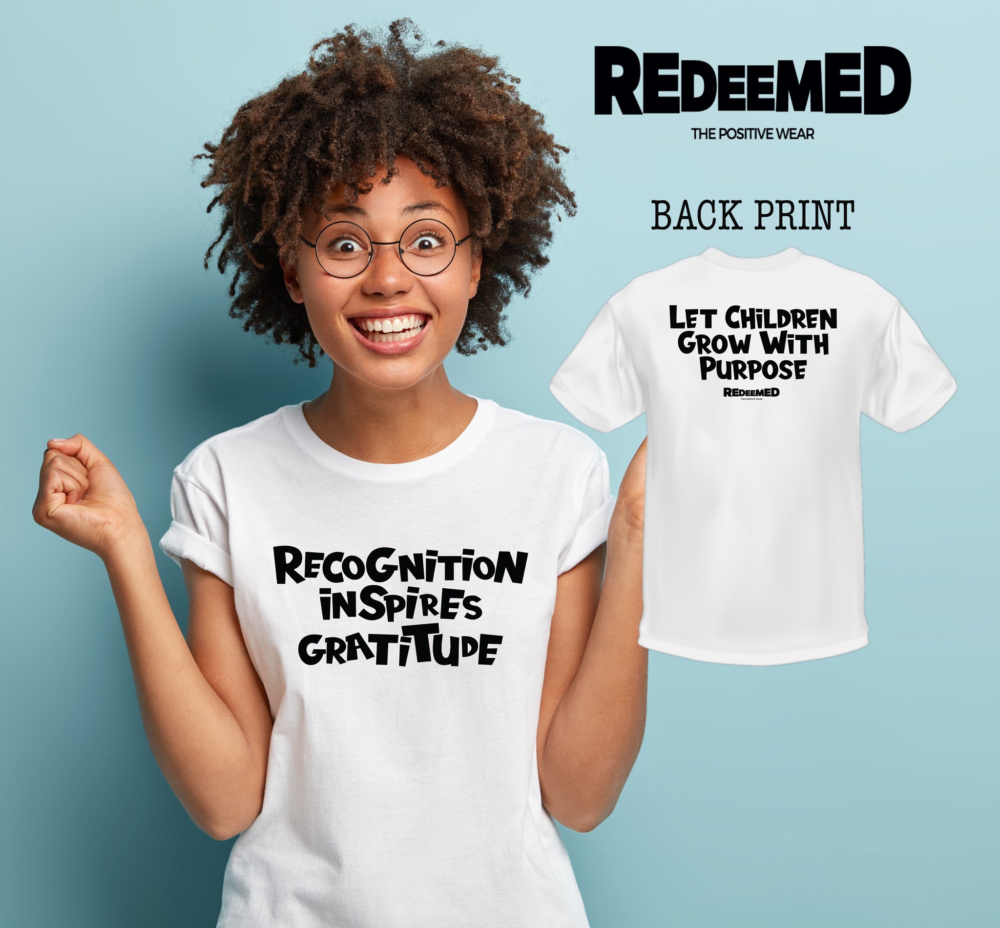 “Recognition Inspires Gratitude.” – White  (Bella Canvas/Gildan G5000) T-shirt