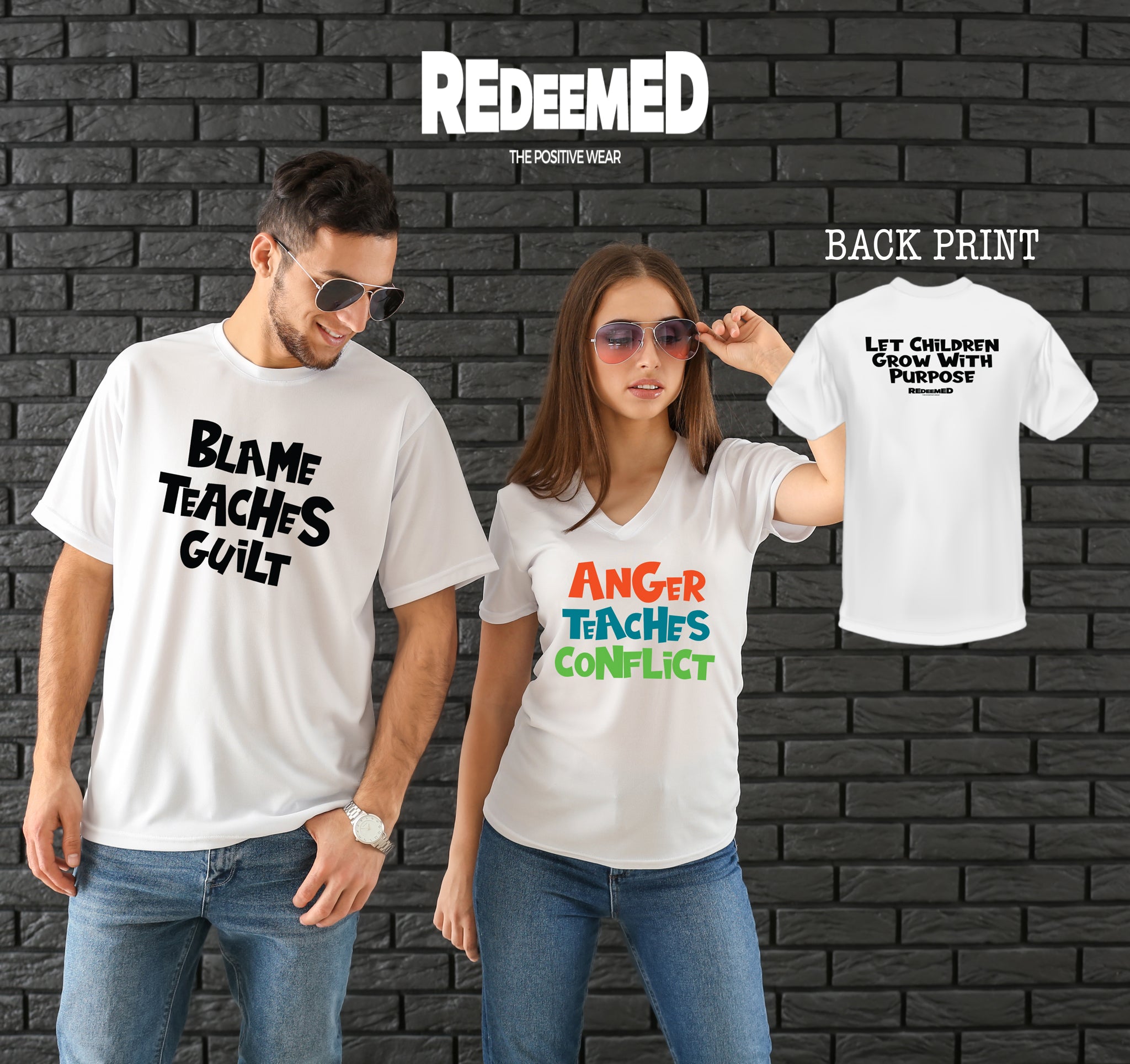 “Blame Teaches Guilt.” – White  (Bella Canvas/Gildan G5000) T-shirt