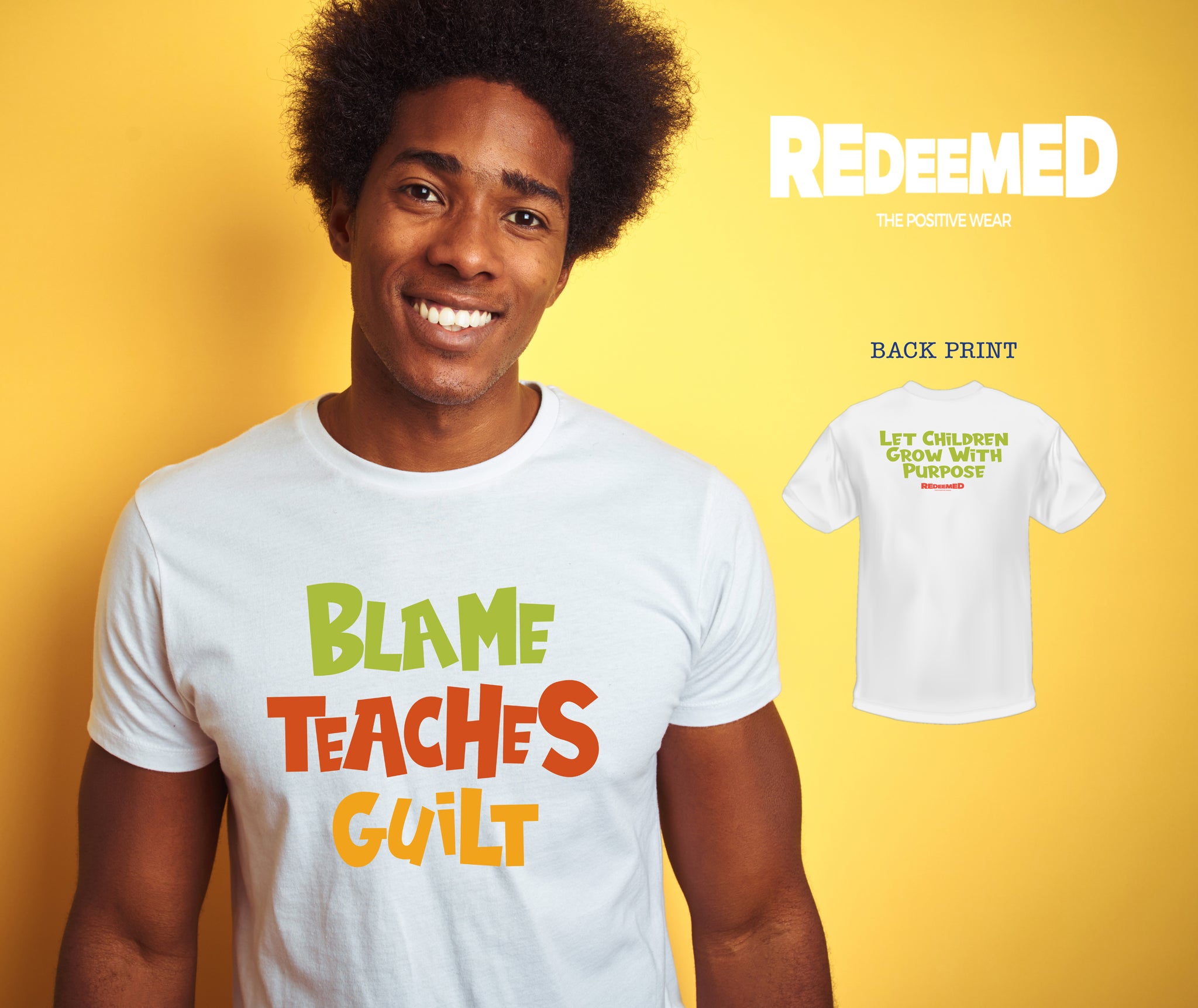 “Blame Teaches Guilt.” – White Colorful  (Bella Canvas/Gildan G5000) T-shirt