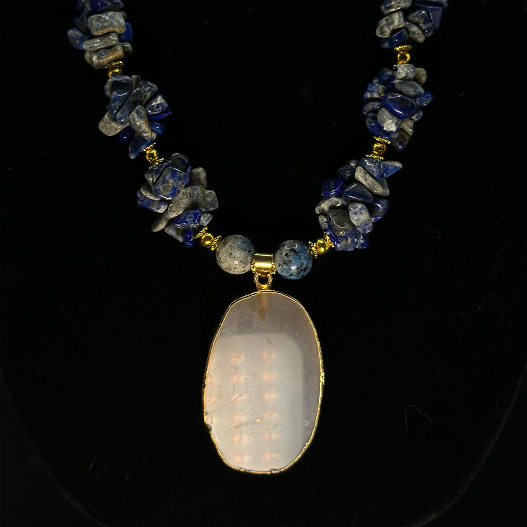 Blue Lapis & Tiger Eye Necklace Set