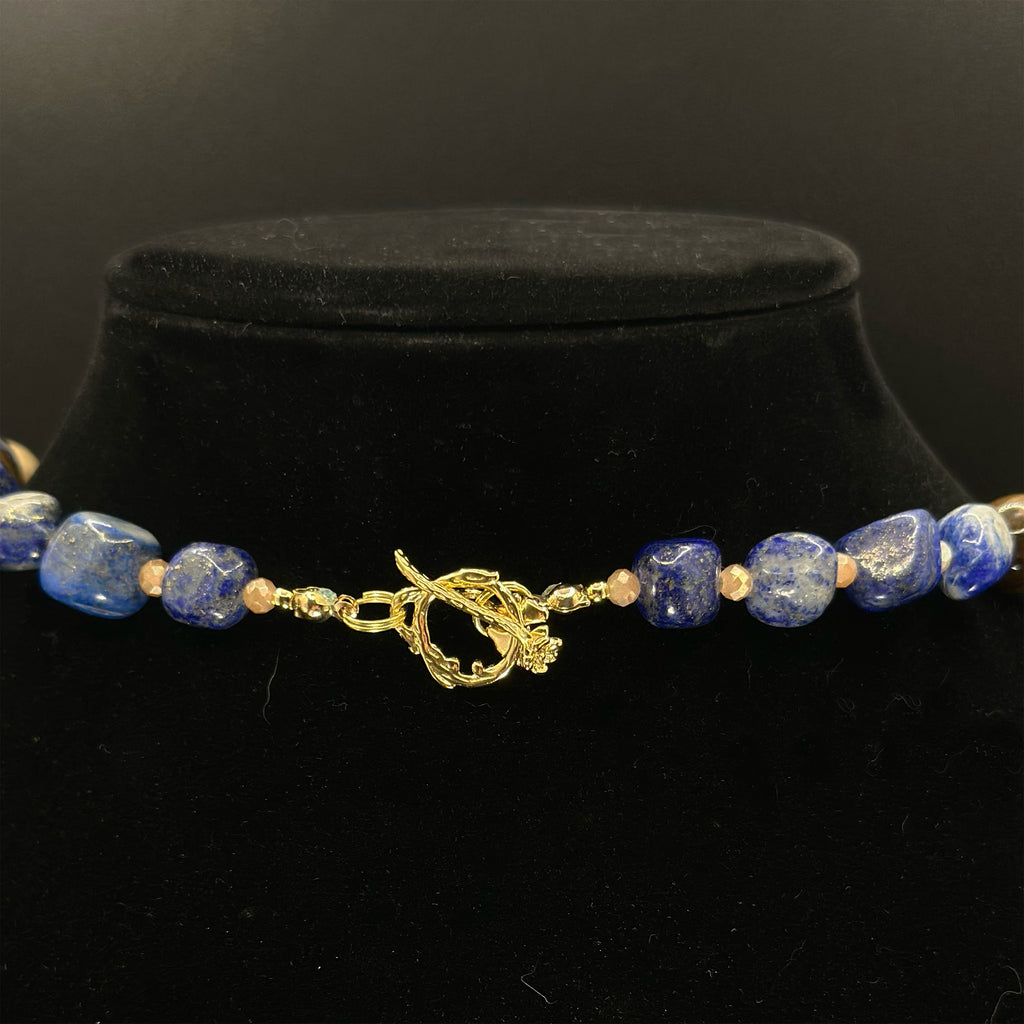 Blue Lapis & Tiger Eye Necklace Set