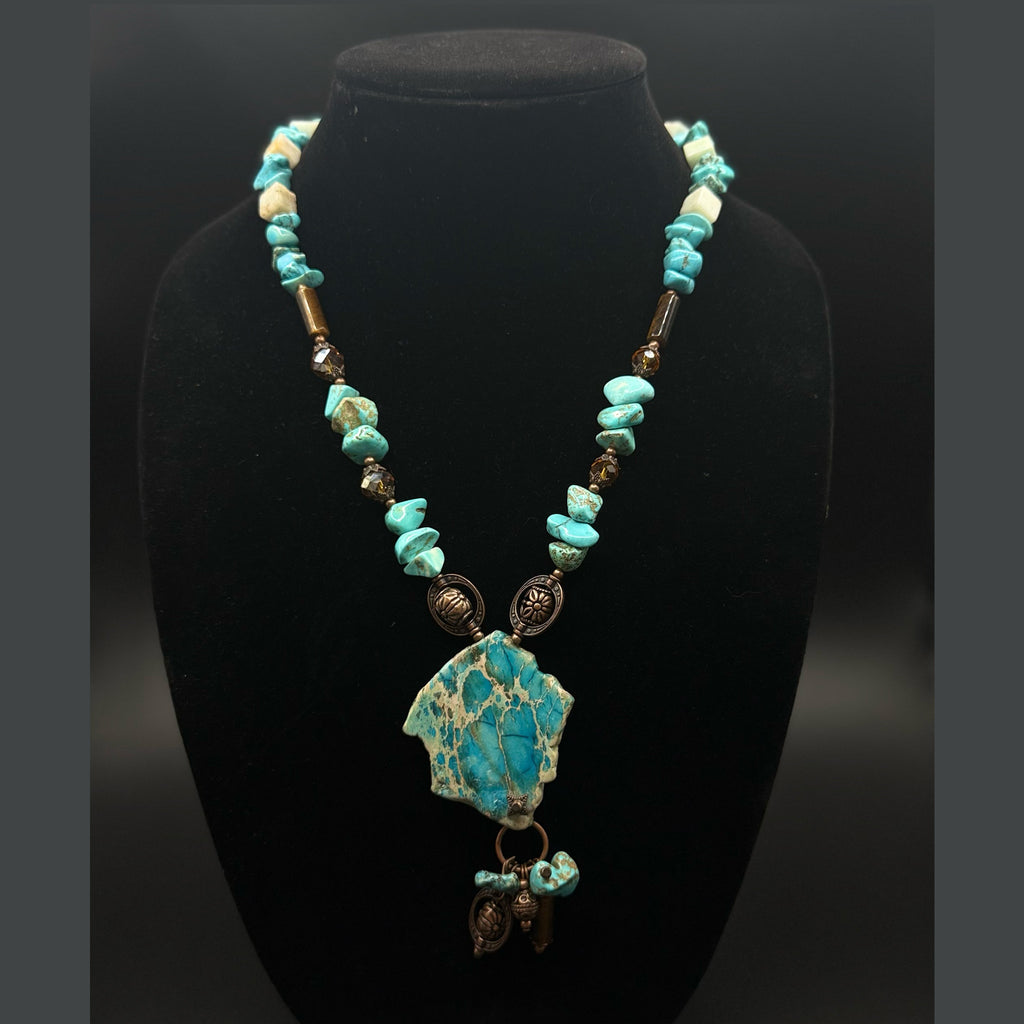 Ocean Vein Turquoise Statement Necklace Set