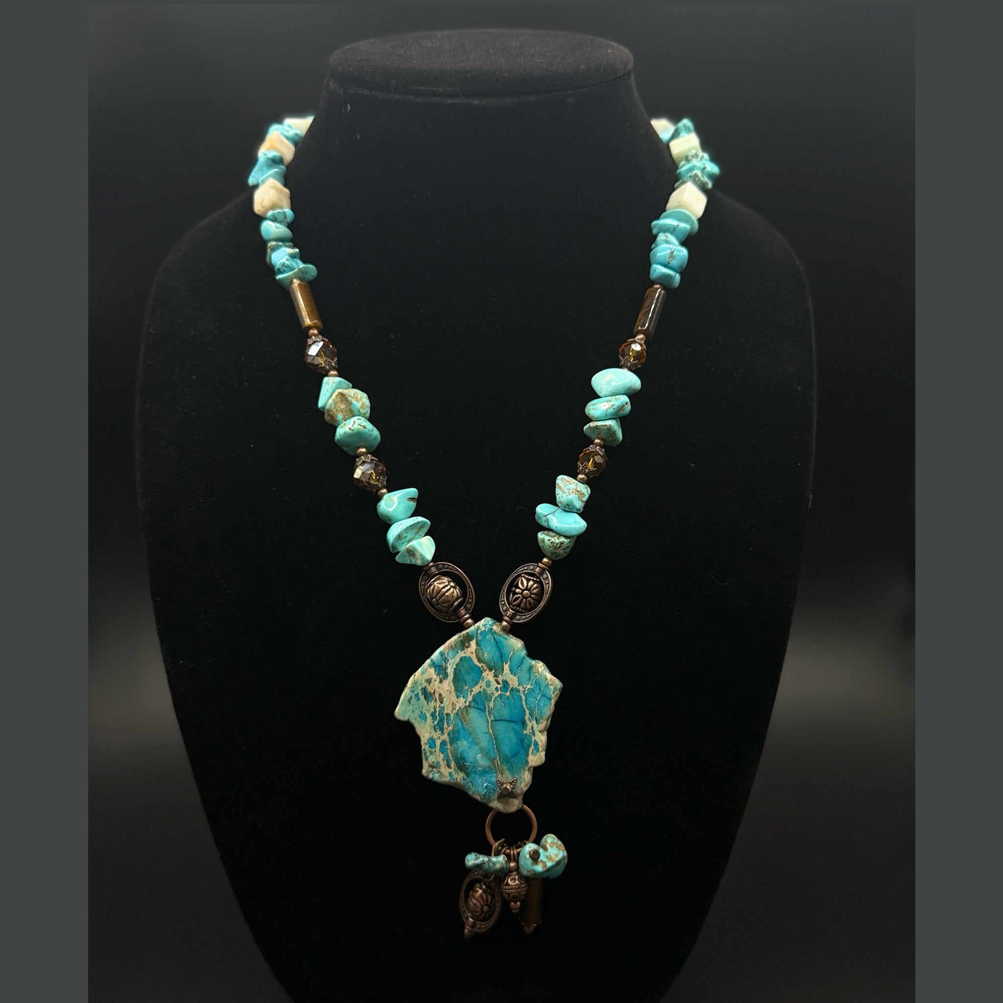 Ocean Vein Turquoise Statement Necklace Set