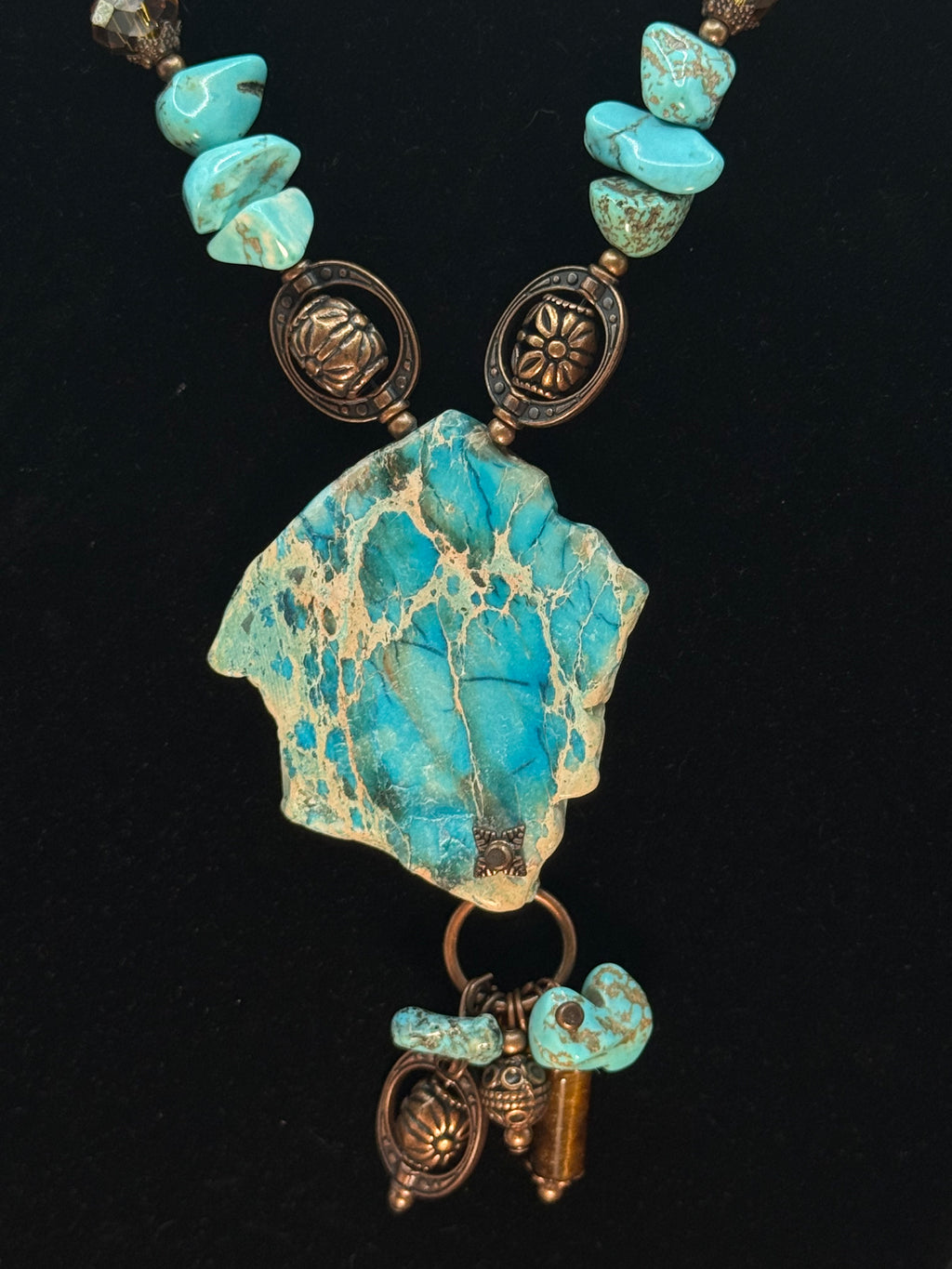 Ocean Vein Turquoise Statement Necklace Set