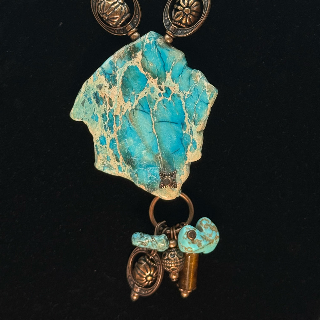 Ocean Vein Turquoise Statement Necklace Set