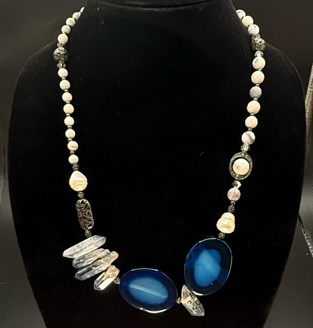 Midnight Pearl Statement Necklace Set