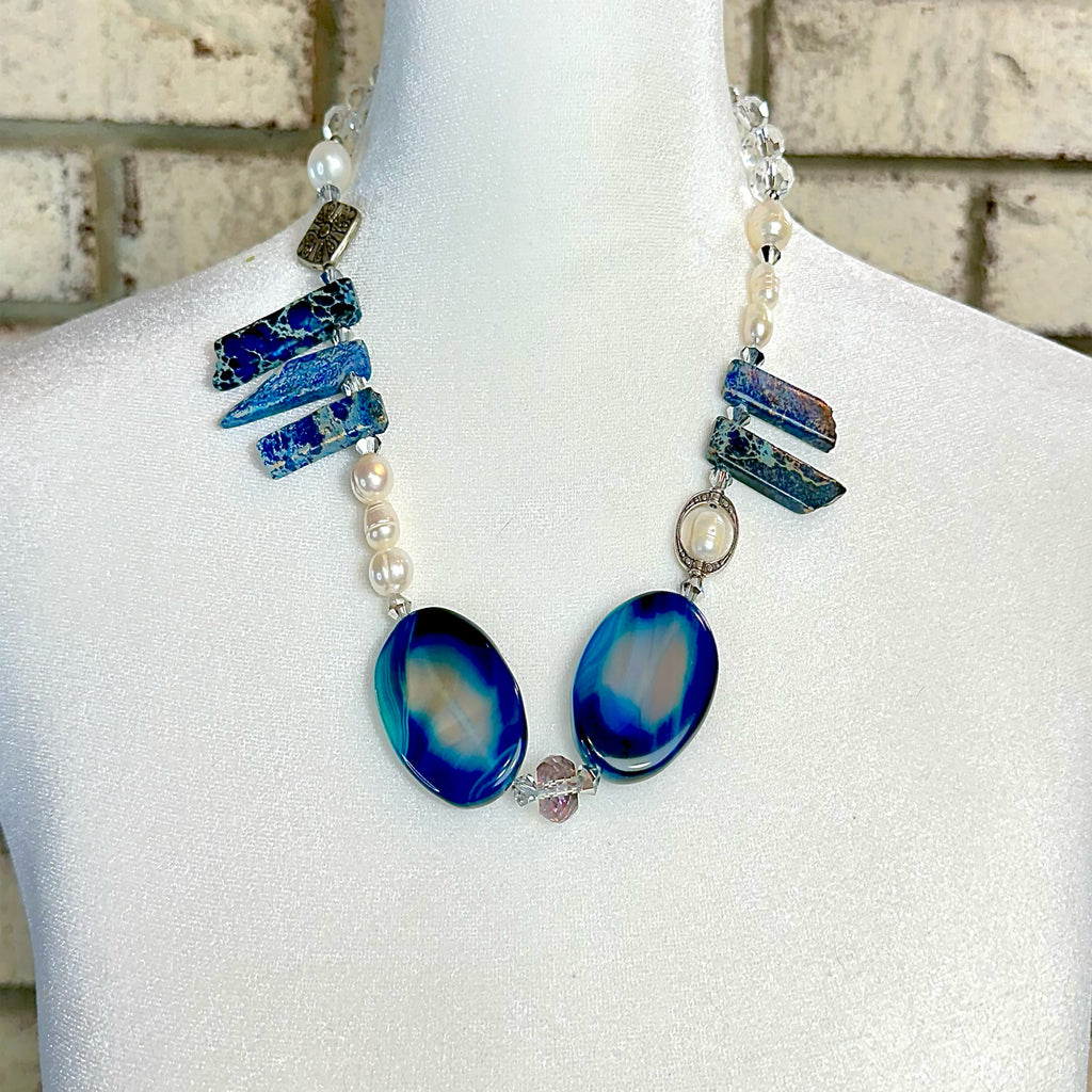 Midnight Pearl Statement Necklace Set