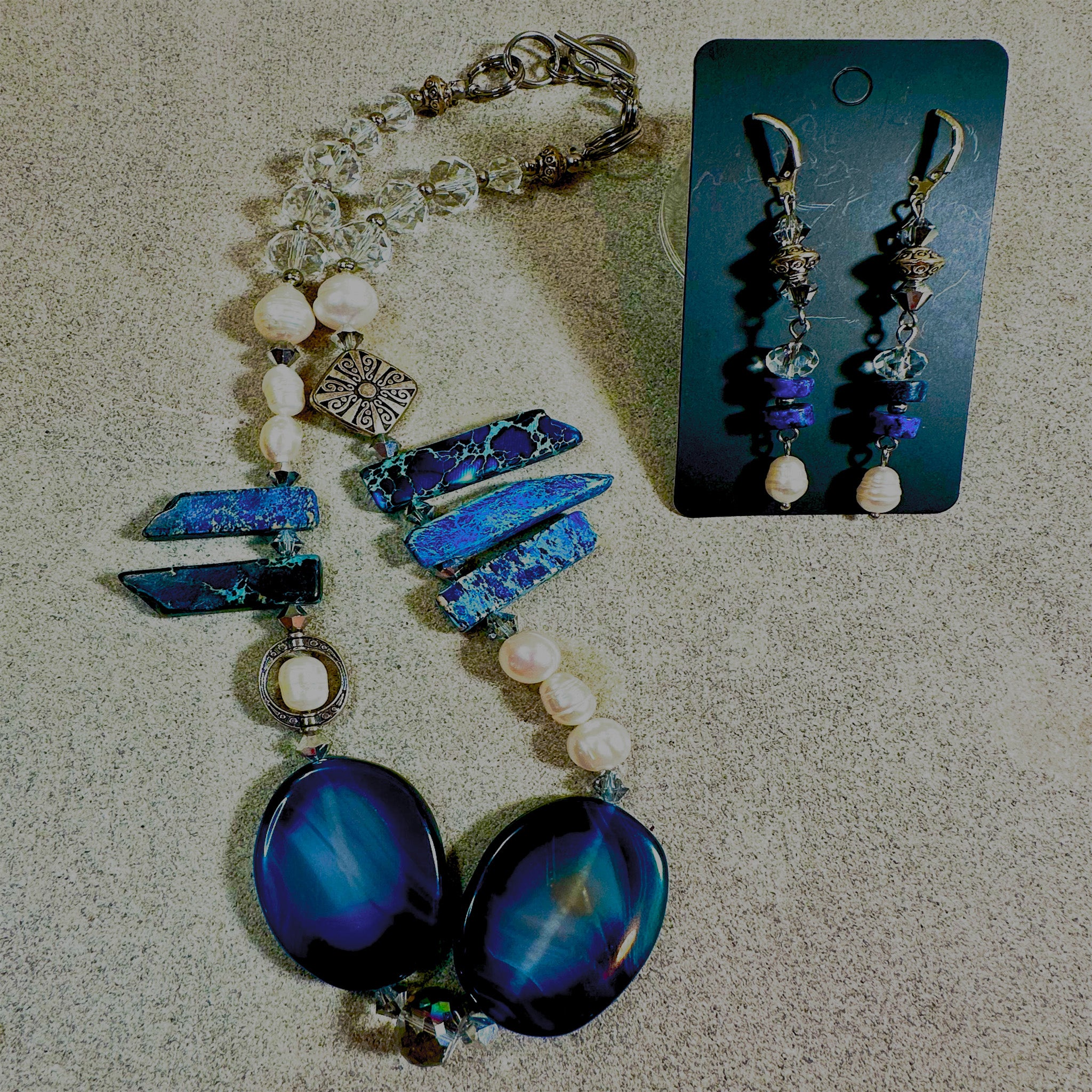Midnight Pearl Statement Necklace Set