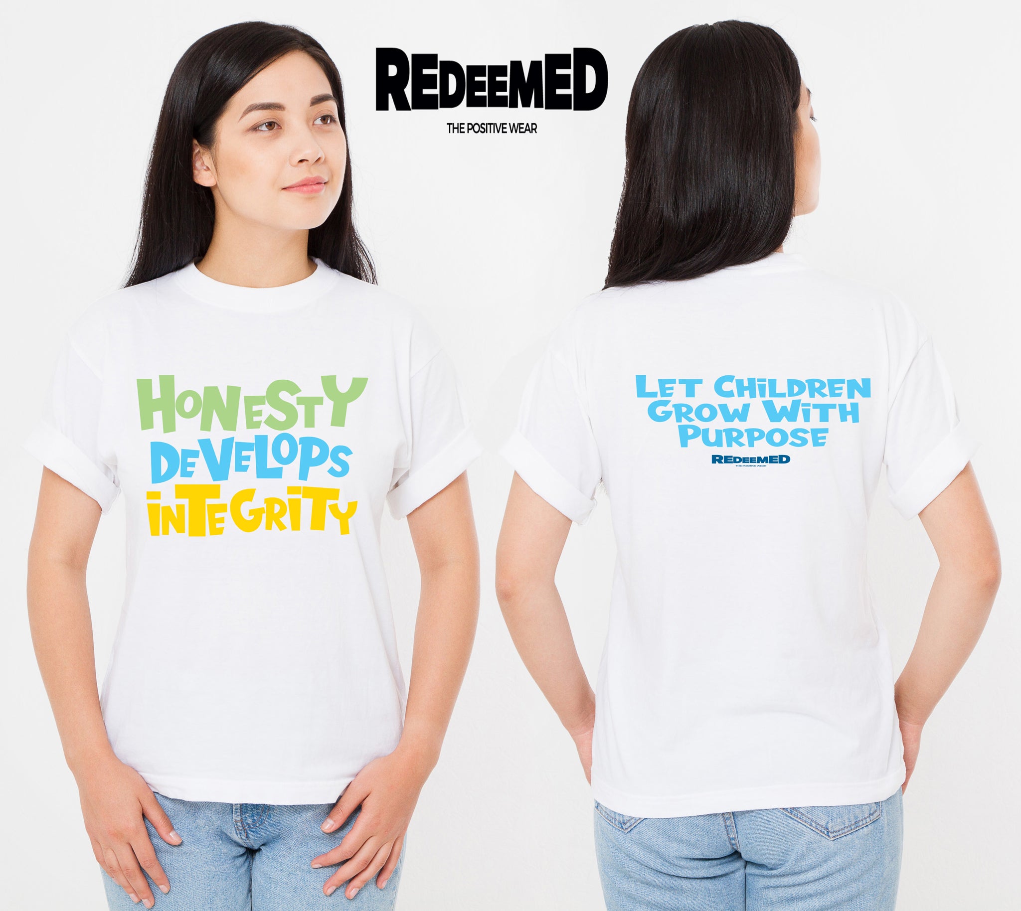 “Honesty Develops Integrity.” – White Colorful  (Bella Canvas/Gildan G5000) T-shirt