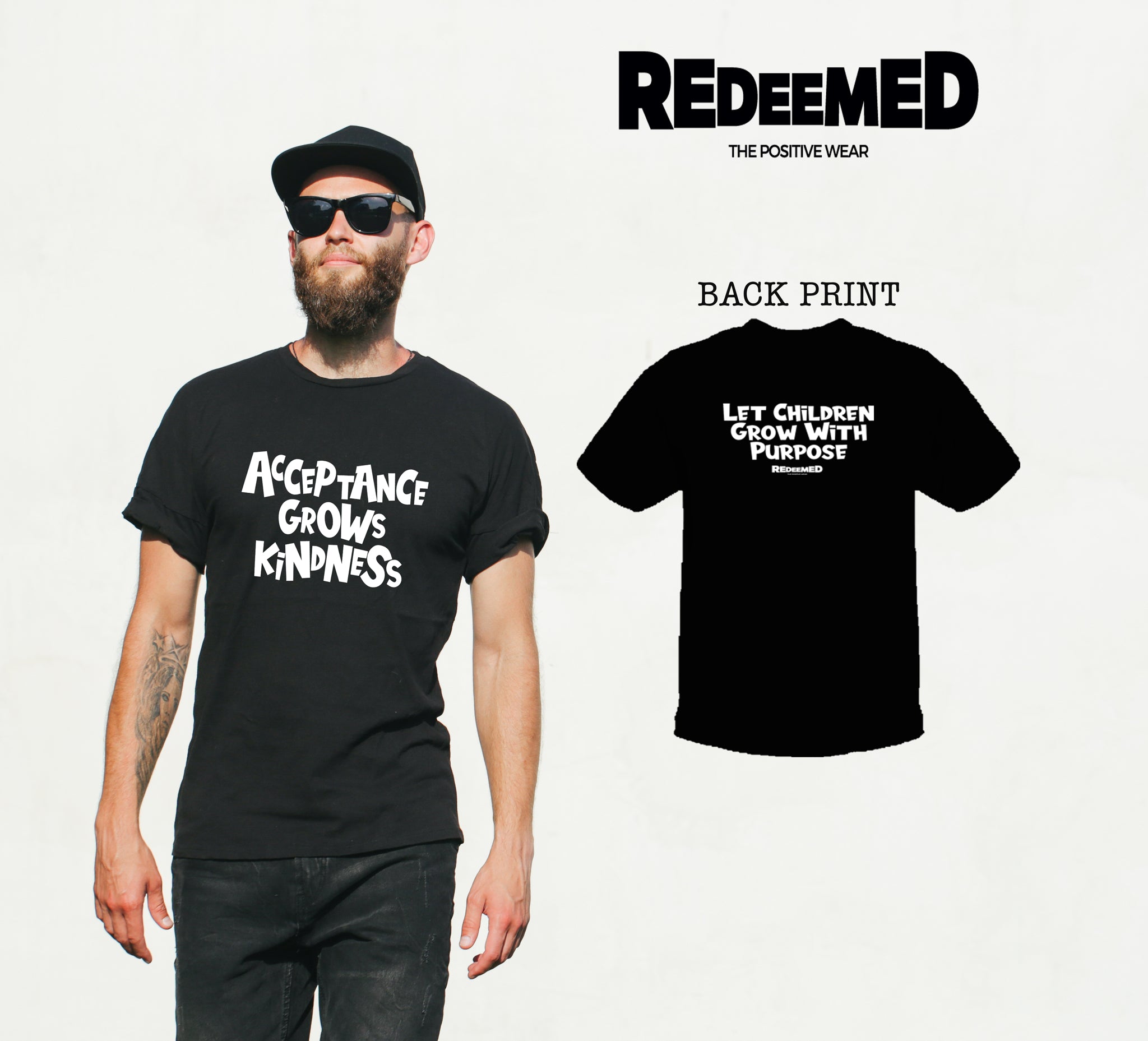 “Acceptance Grows Kindness.” – Black  (Bella Canvas/Gildan G5000) T-shirt