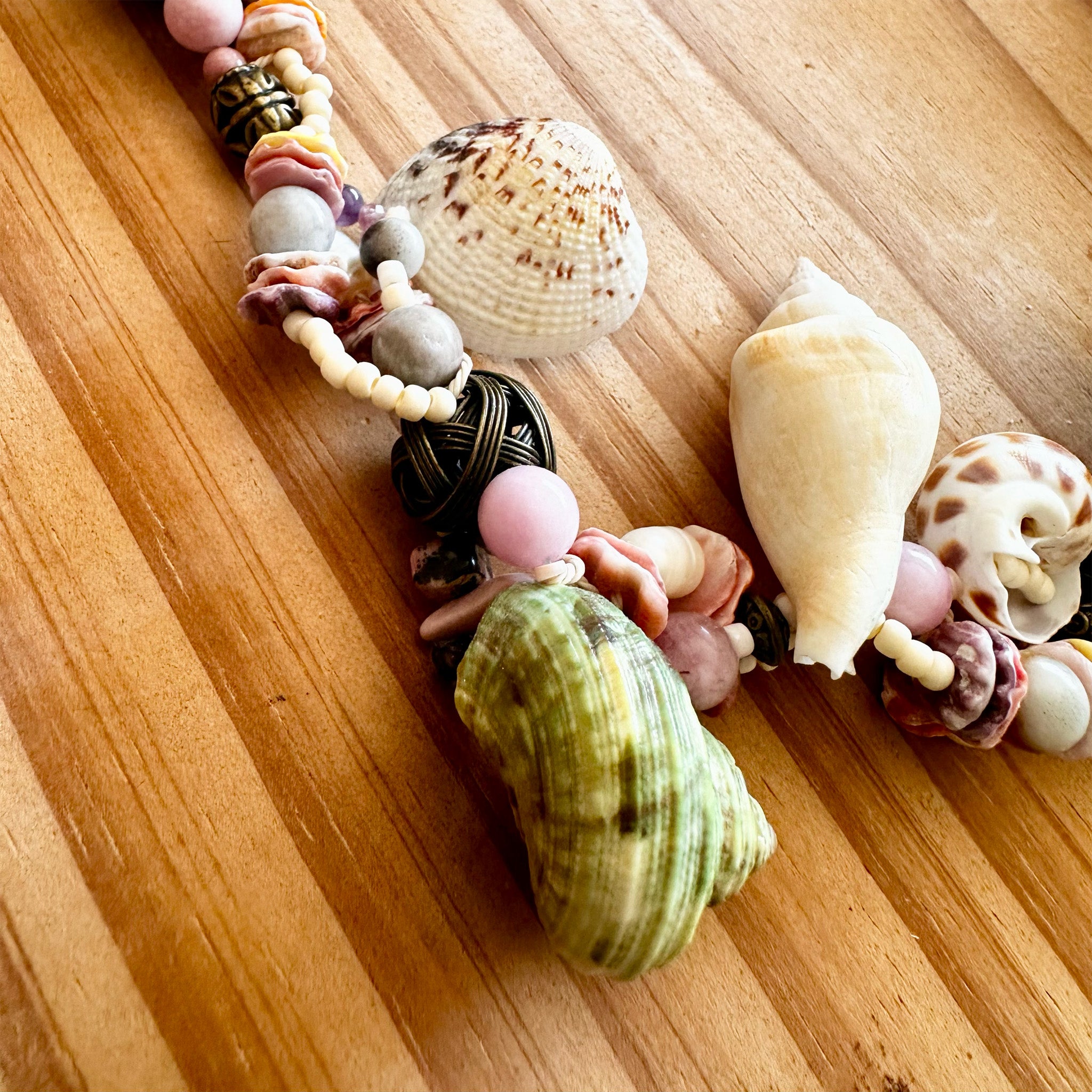 One of a Kind Coastal Shell Statement Necklace