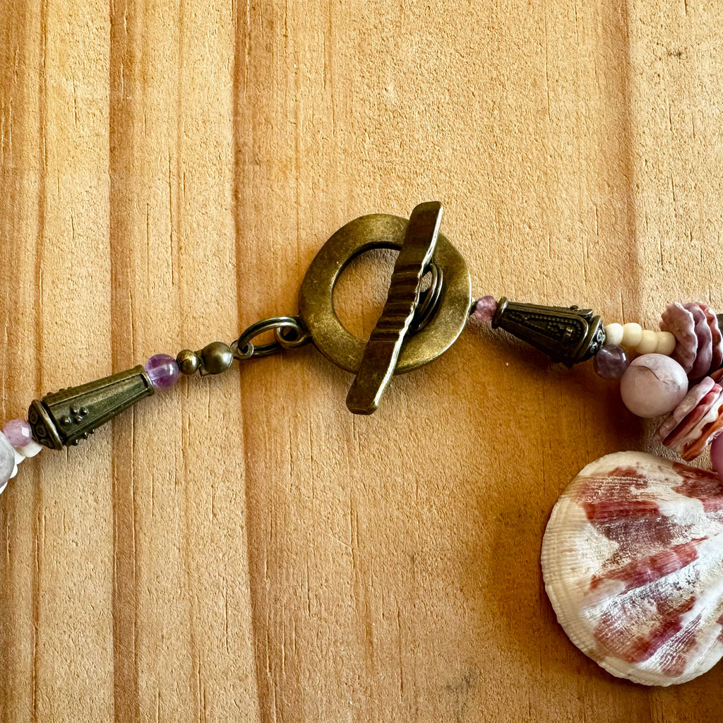 One of a Kind Coastal Shell Statement Necklace