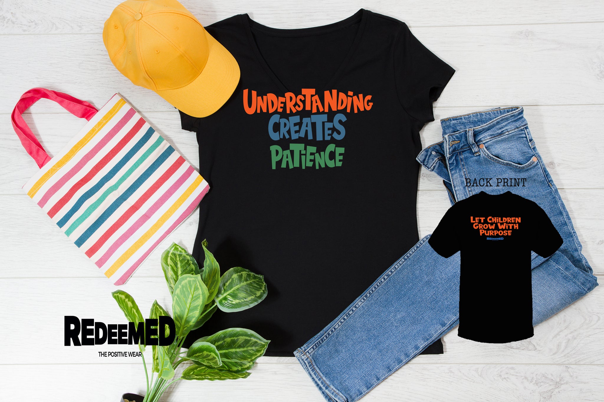 “Understanding Creates Patience.” – Black Colorful  (Bella Canvas/Gildan G5000) T-shirt