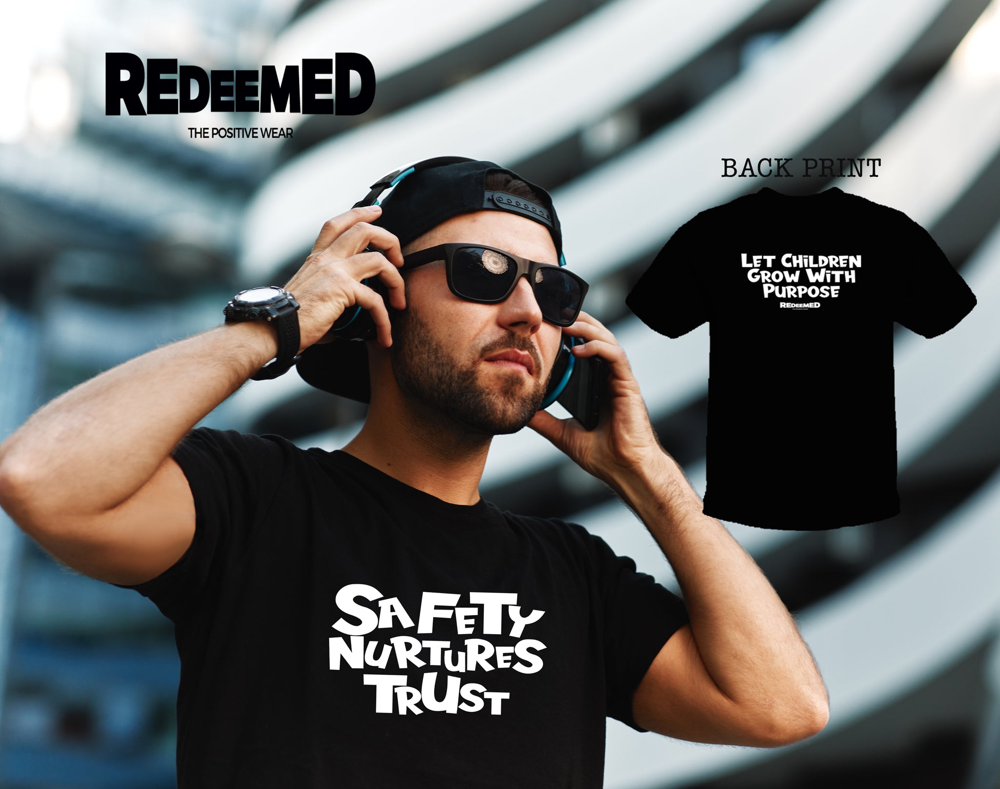 “Safety Nurtures Trust.” – Black  (Bella Canvas/Gildan G5000) T-shirt